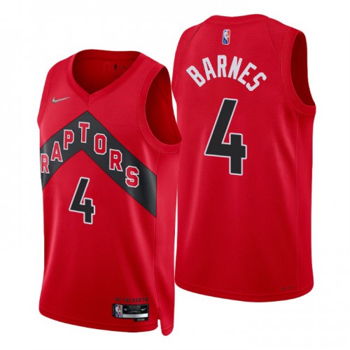 Nike Toronto Raptors #4 Scottie Barnes Red Men’s 2021-22 NBA 75th Anniversary Diamond Swingman Jersey – Icon Edition Men’s->toronto raptors->NBA Jersey