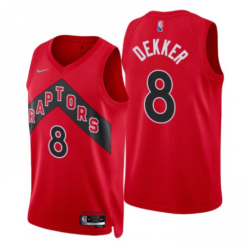 Nike Toronto Raptors #8 Sam Dekker Red Men’s 2021-22 NBA 75th Anniversary Diamond Swingman Jersey – Icon Edition Men’s->toronto raptors->NBA Jersey