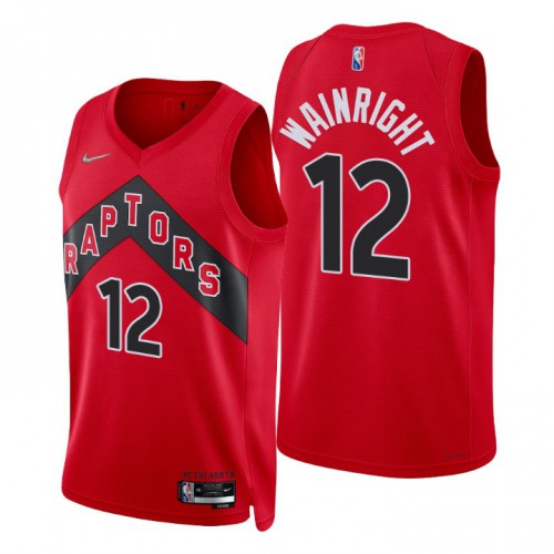 Nike Toronto Raptors #12 Ishmail Wainright Red Men’s 2021-22 NBA 75th Anniversary Diamond Swingman Jersey – Icon Edition Men’s->toronto raptors->NBA Jersey