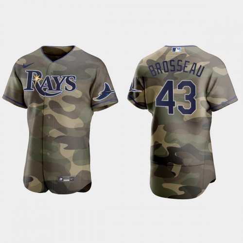 Tampa Bay Tampa Bay Rays #43 Mike Brosseau Men’s Nike 2021 Armed Forces Day Authentic MLB Jersey -Camo Men’s