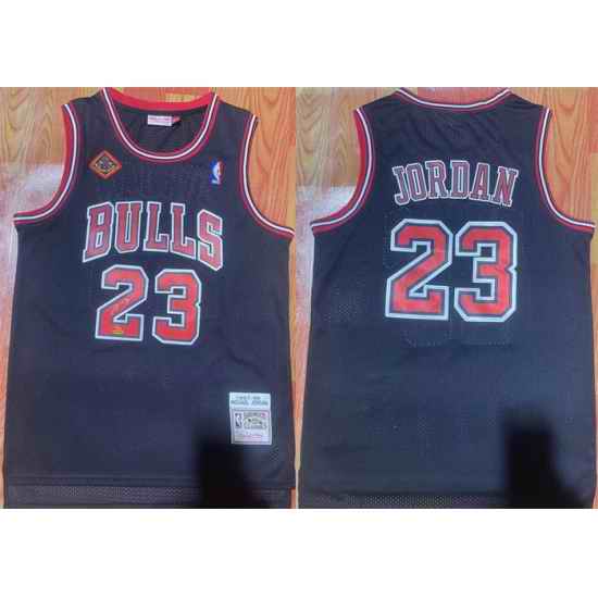 Men Chicago Bulls #23 Michael Jordan Black 1997 98 Stitched Jersey