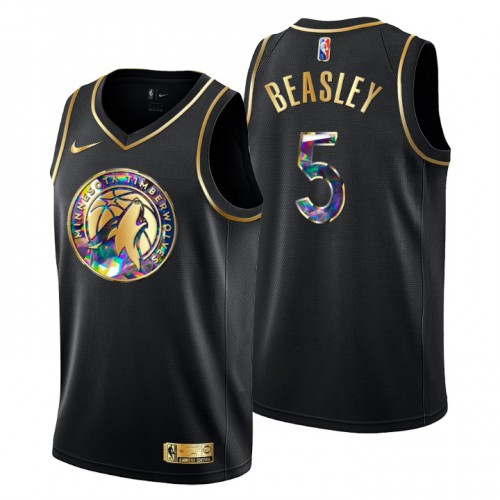 Minnesota Minnesota Timberwolves #5 Malik Beasley Men’s Golden Edition Diamond Logo 2021/22 Swingman Jersey – Black Men’s->minnesota timberwolves->NBA Jersey