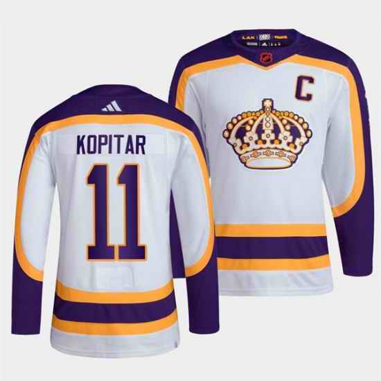 Men Los Angeles Kings #11 Anze Kopitar White 2022 Reverse Retro Stitched Jersey->los angeles kings->NHL Jersey