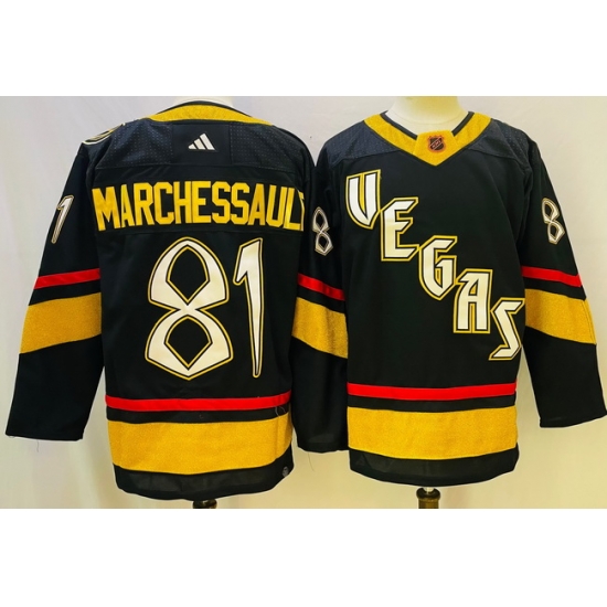 Men Vegas Golden Knights 81 Jonathan Marchessault Black 2022 #23 Reverse Retro Stitched NHL Jersey->vegas golden knights->NHL Jersey