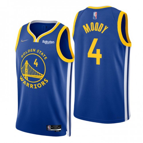 Nike Golden State Warriors #4 Moses Moody Royal Men’s 2021-22 NBA 75th Anniversary Diamond Swingman Jersey – Icon Edition Men’s