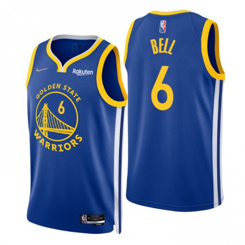 Nike Golden State Warriors #6 Jordan Bell Royal Men’s 2021-22 NBA 75th Anniversary Diamond Swingman Jersey – Icon Edition Men’s->golden state warriors->NBA Jersey