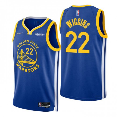 Nike Golden State Warriors #22 Andrew Wiggins Royal Men’s 2021-22 NBA 75th Anniversary Diamond Swingman Jersey – Icon Edition Men’s->golden state warriors->NBA Jersey