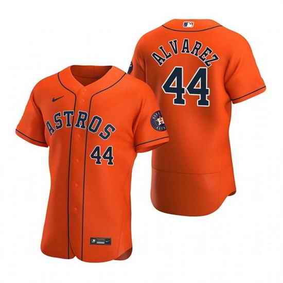 Men Houston Astros #44 Yordan Alvarez Orange Flex Base Stitched Baseball Jersey