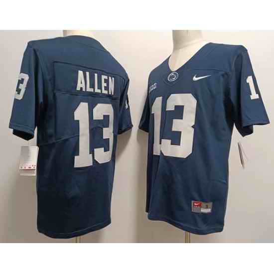 Men Penn State Nittany Lions #13 Kaytron Allen Navy Blue College Football Jersey