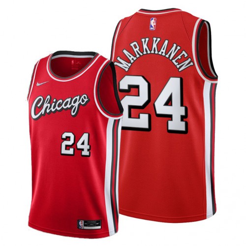 Chicago Chicago Bulls #24 Lauri Markkanen Women’s 2021-22 City Edition Red NBA Jersey Womens->women nba jersey->Women Jersey