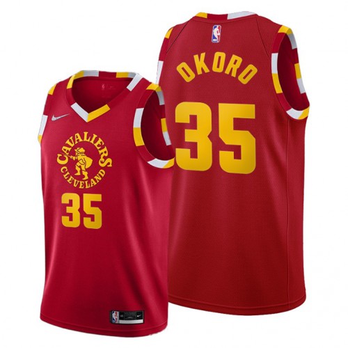 Cleveland Cleveland Cavaliers #35 Isaac Okoro Women’s 2021-22 City Edition Red NBA Jersey Womens->women nba jersey->Women Jersey