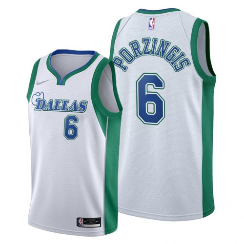 Dallas Dallas Mavericks #6 Kristaps Porzingis Women’s 2021-22 City Edition White NBA Jersey Womens->women nba jersey->Women Jersey