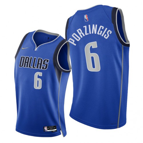 Nike Dallas Mavericks #6 Kristaps Porzingis Women’s 2021-22 75th Diamond Anniversary NBA Jersey Blue Womens->women nba jersey->Women Jersey