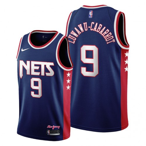 Brooklyn Brooklyn Nets #9 Timothe Luwawu-Cabarrot Women’s 2021-22 City Edition Throwback 90s Wordmark Navy NBA Jersey Womens->women nba jersey->Women Jersey