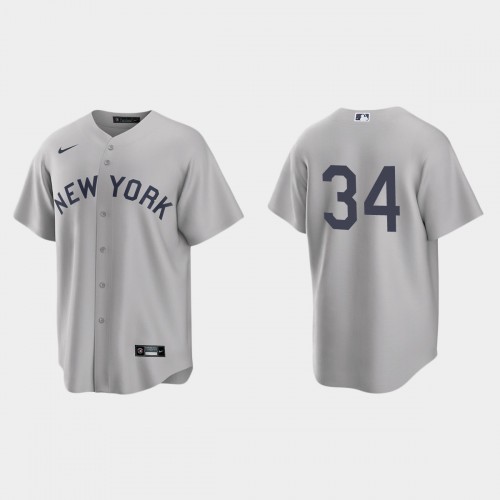 New York New York Yankees #34 Justin Wilson Men’s Nike Gray 2021 Field of Dreams Game MLB Jersey Men’s