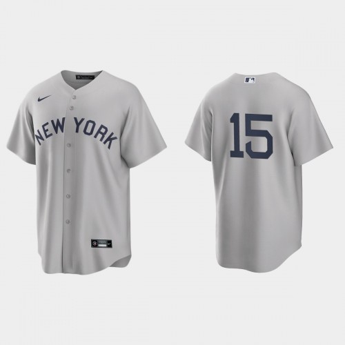 New York New York Yankees #15 Thurman Munson Men’s Nike Gray 2021 Field of Dreams Game MLB Jersey Men’s