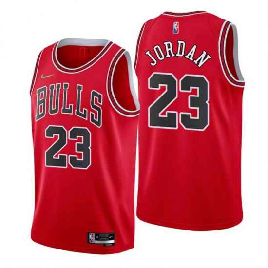 Men Chicago Bulls #23 Michael Jordan Red 75th Anniversary Stitched Basketball Jersey