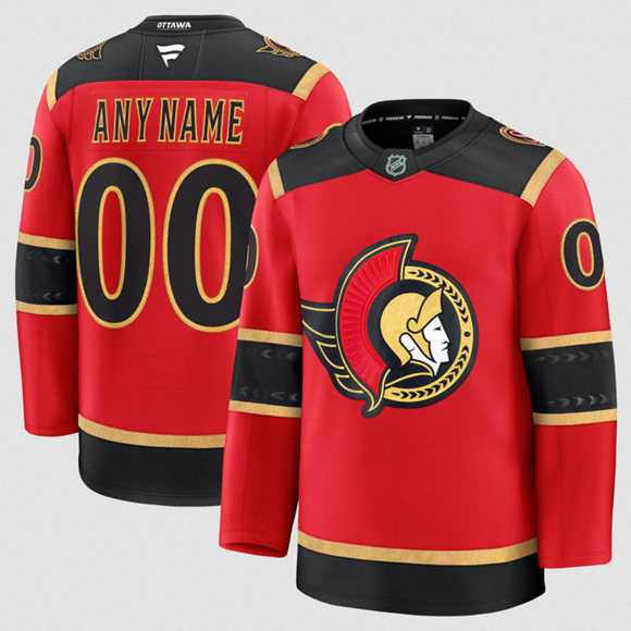 Mens Ottawa Senators Active Player Custom Red Alternate Stitched Hockey Jersey