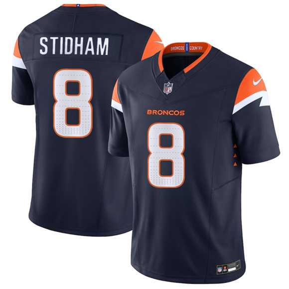 Mens Denver Broncos #8 Jarrett Stidham Navy 2025 F.U.S.E. Vapor Limited Stitched Jersey