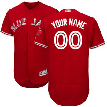 Mens Toronto Blue Jays Majestic Flex Base Authentic Collection Red Custom Jersey