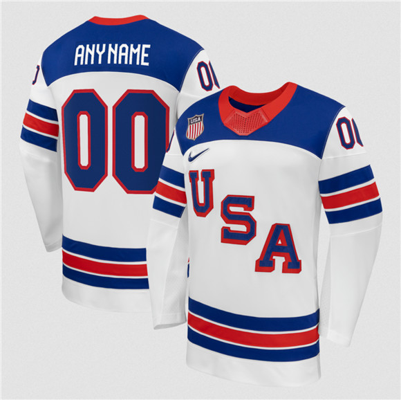 Mens USA Active Player Custom White 2026 Stitched Jersey
