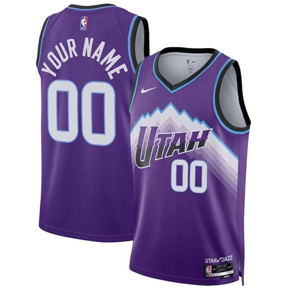Mens Utah Jazz Active Player Custom Purple 2025 Icon Edition Stitched Basketball Jersey