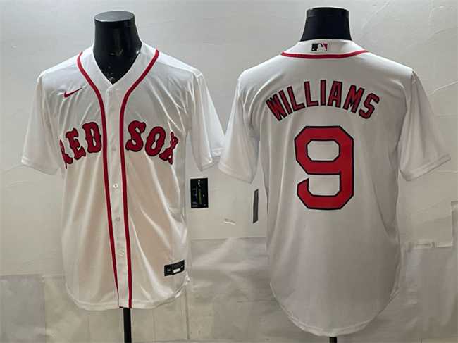 Mens Boston Red Sox #9 Ted Williams White Cool Base Stitched Jersey