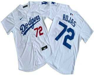 Mens Los Angeles Dodgers #72 Miguel Rojas White Limited Stitched Jersey