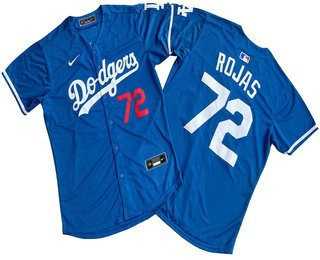 Mens Los Angeles Dodgers #72 Miguel Rojas Blue Limited Stitched Jersey
