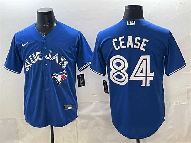 Mens Toronto Blue Jays #84 Dylan Cease Blue 2025 Cool Base Stitched Jersey