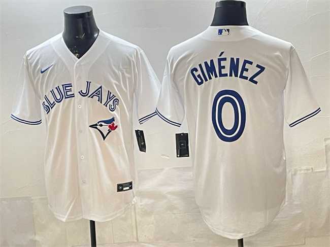 Mens Toronto Blue Jays #0 Andres Gimenez White 2025 Cool Base Stitched Jersey
