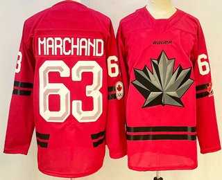 Mens Canada Hockey #63 Brad Marchand Red 2026 Olympics Authentic Jersey