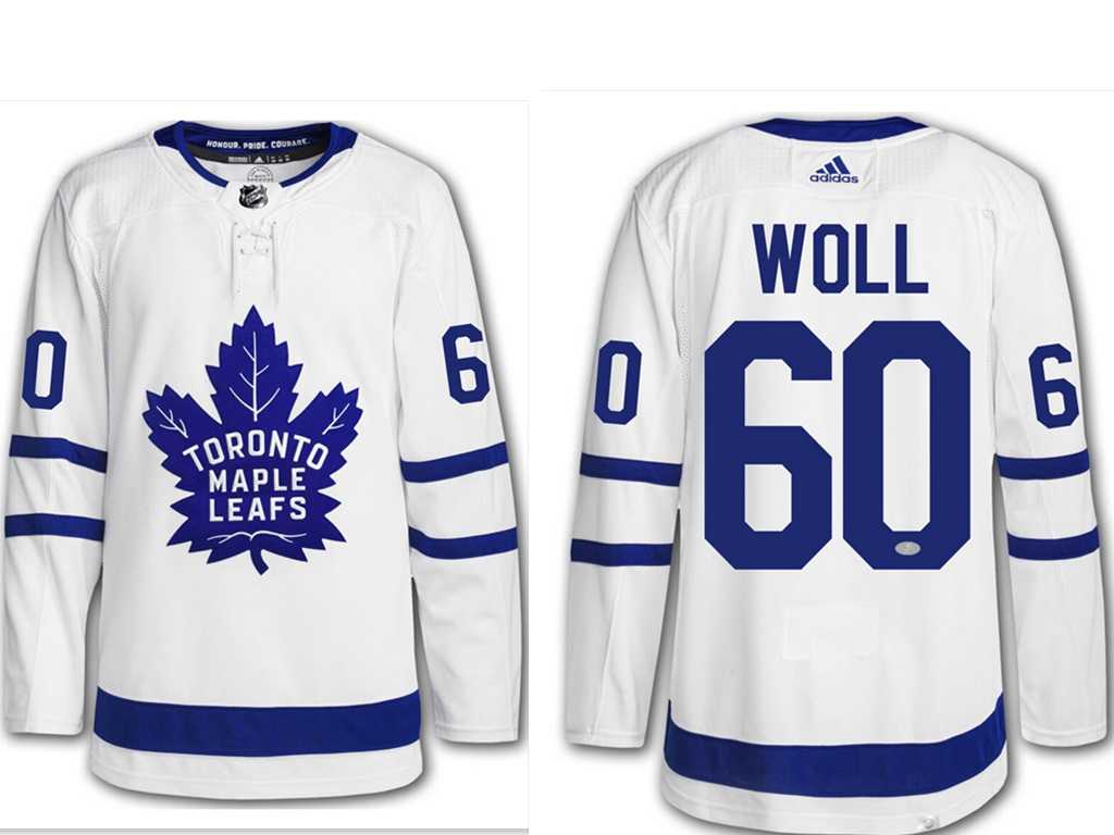 Mens Toronto Maple Leafs #60 Joseph Woll White Adidas Stitched NHL Jersey