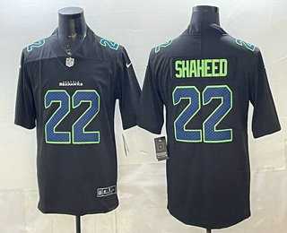 Mens Seattle Seahawks #22 Rashid Shaheed Limited Black Fashion Vapor Stitched Jersey