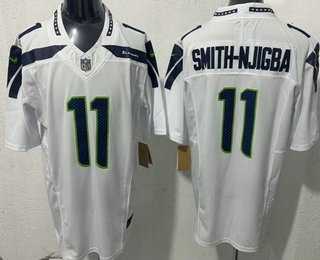 Mens Seattle Seahawks #11 Jaxon Smith Njigba Limited White FUSE Vapor Stitched Jersey