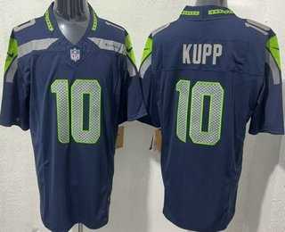 Mens Seattle Seahawks #10 Cooper Kupp Limited Navy FUSE Vapor Stitched Jersey