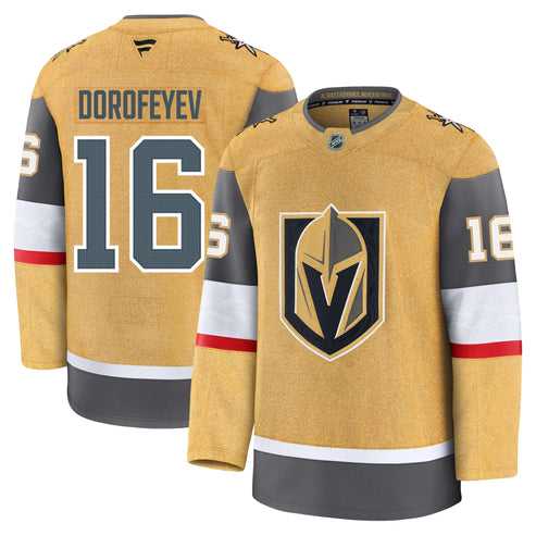 Mens Vegas Golden Knights #16 Pavel Dorofeyev Gold Home Authentic Jersey Dzhi