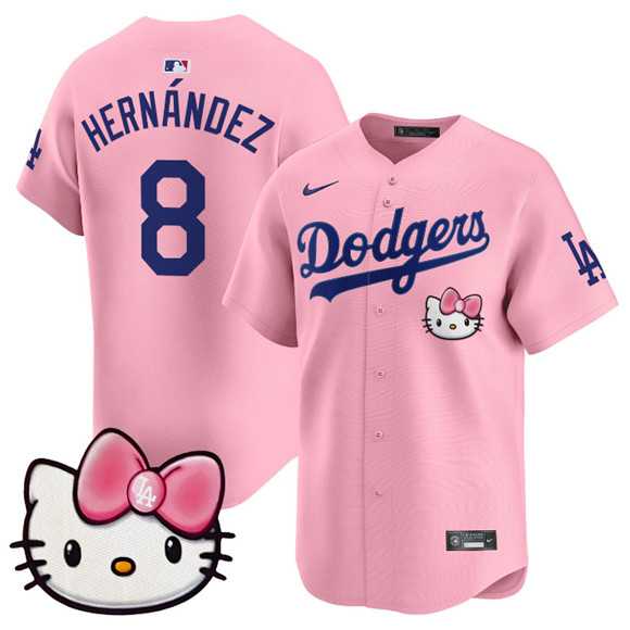 Mens Los Angeles Dodgers #8 Enrique Hernandez Pink 2025 Hello Kitty Vapor Limited Stitched Jersey Dzhi
