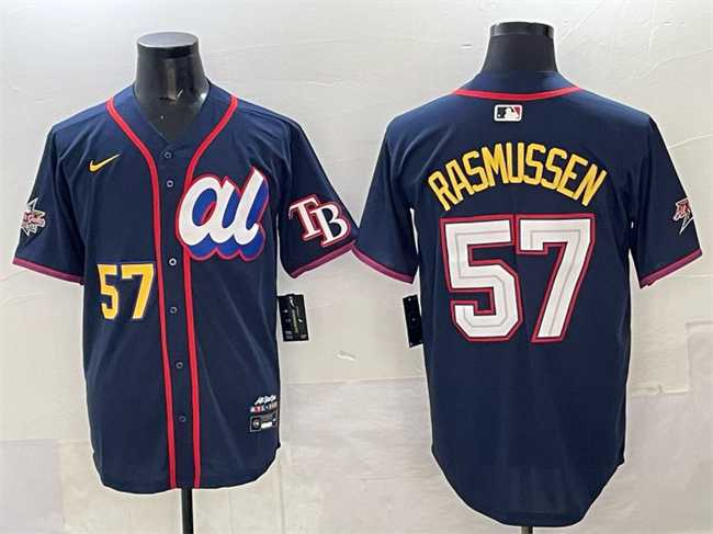 Mens American League #57 Drew Rasmussen Navy 2025 All-Star Edition Limited Stitched Jersey