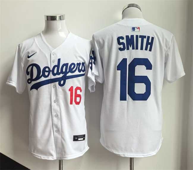 Mens Los Angeles Dodgers #16 Will Smith White Home Limited Stitched Jersey
