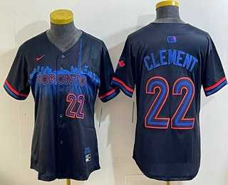 Womens Toronto Blue Jays #22 Ernie Clement Black City Limited Jersey