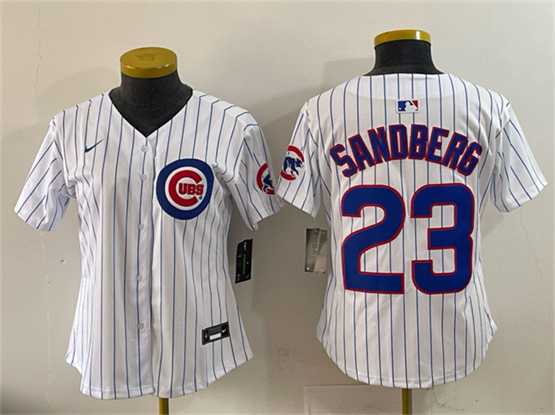 Youth Chicago Cubs #23 Ryne Sandberg White Home Limited Stitched Jersey