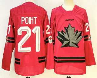 Mens Canada Hockey #21 Brayden Point Red Stitched Jersey