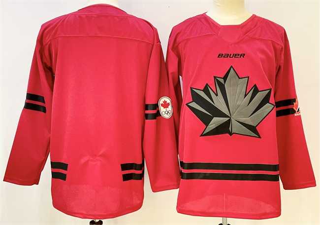 Mens Canada Hockey Blank Red Stitched Jersey