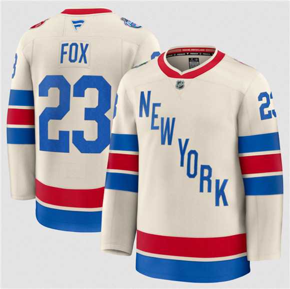 Mens New York Rangers #23 Adam Fox Cream 2026 Winter Classic Stitched Hockey Jersey Dzhi