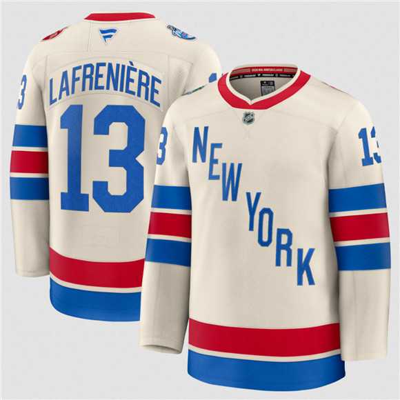 Mens New York Rangers #13 Alexis Lafreniere Cream 2026 Winter Classic Stitched Hockey Jersey Dzhi