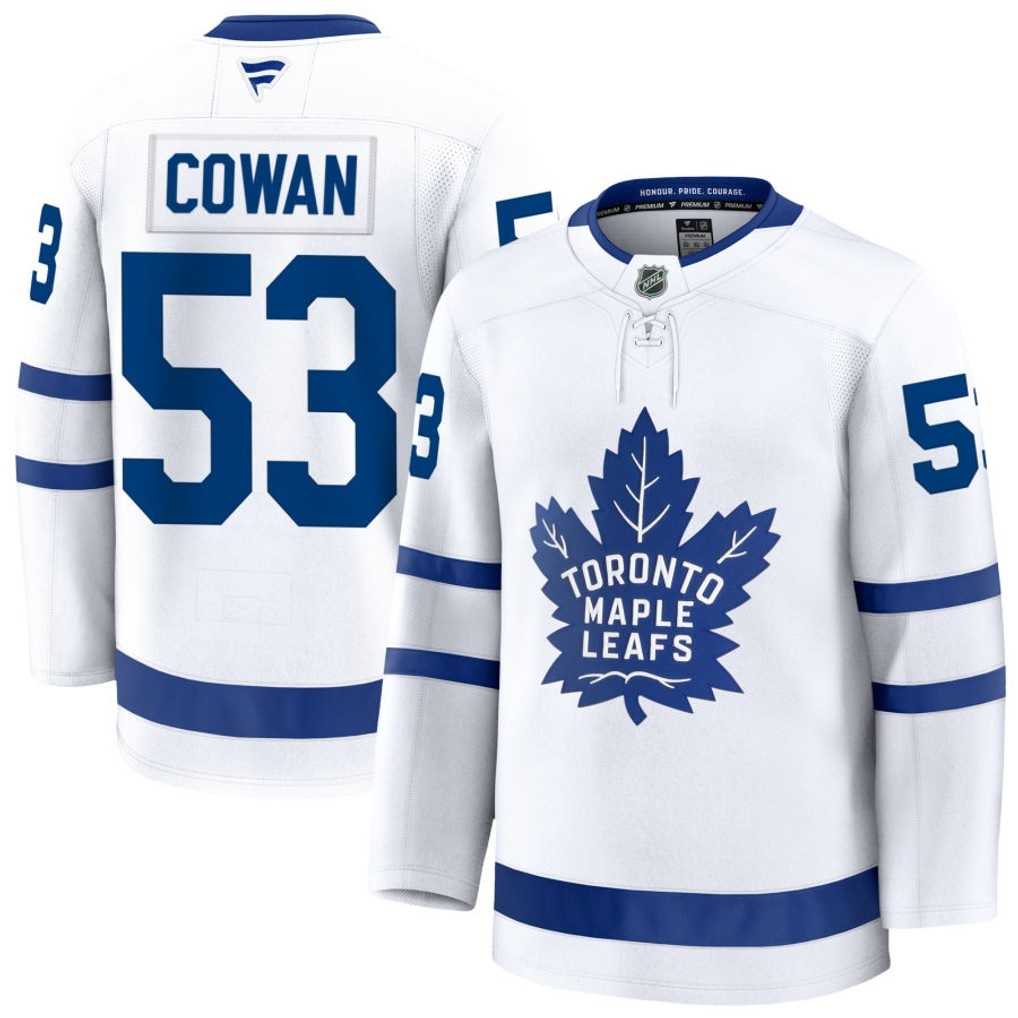 Mens Toronto Maple Leafs #53 Easton Cowan White Authentic Jersey Dzhi