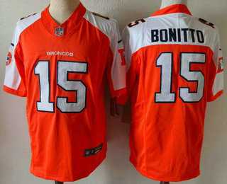 Mens Denver Broncos #15 Nik Bonitto Orange Thanksgiving FUSE Vapor Jersey