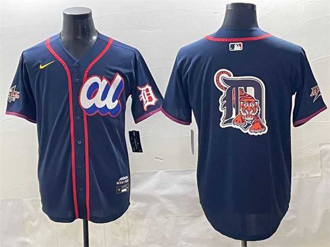 Mens American League Detroit Tigers Team Big Logo Navy 2025 All-Star Edition Limited Stitched Baseball Jersey