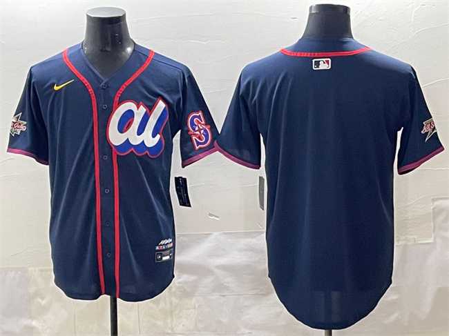 Mens American League Seattle Mariners Blank Navy 2025 All-Star Edition Limited Stitched Baseball Jersey